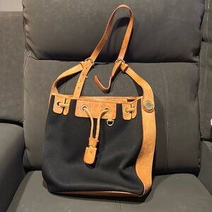 Dooney & Bourke Black and Tan Leather Bsg